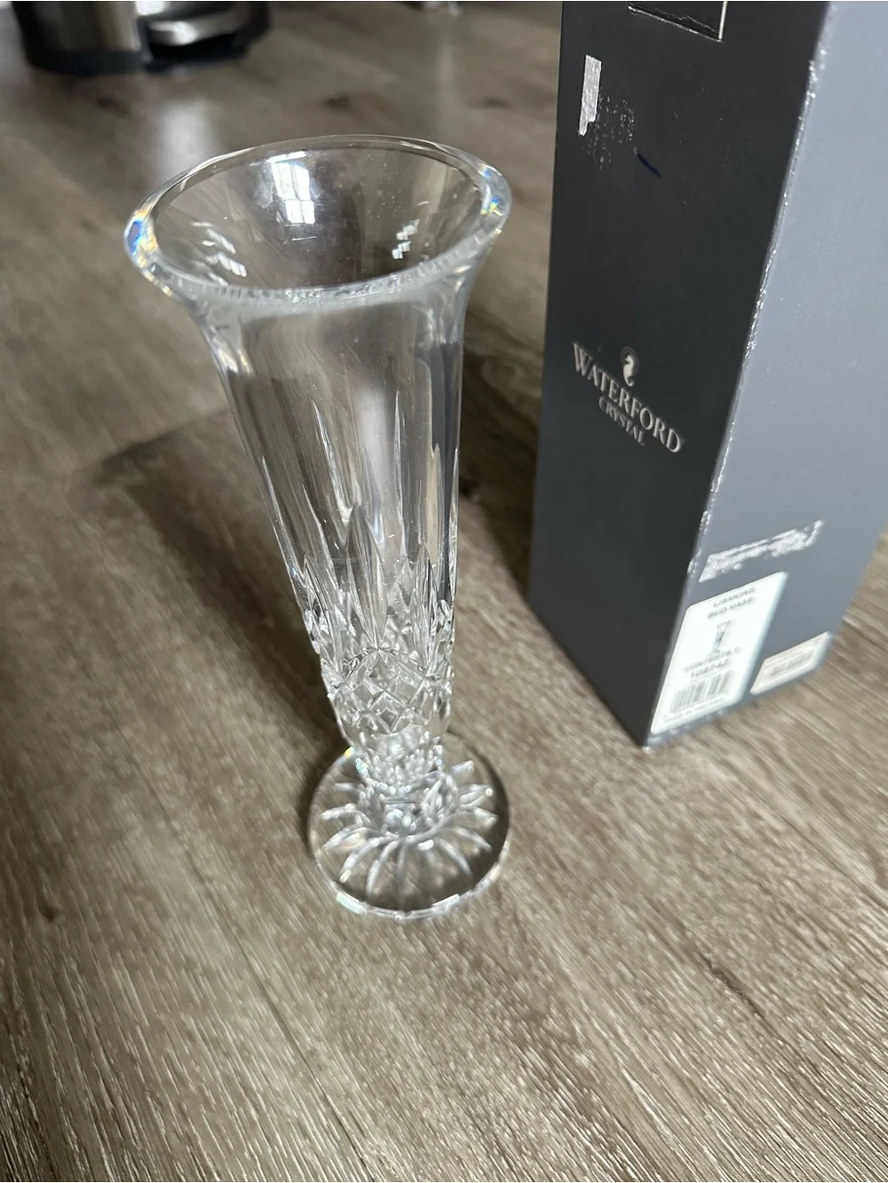 Macy's Clear Cut Crystal Bud Vase